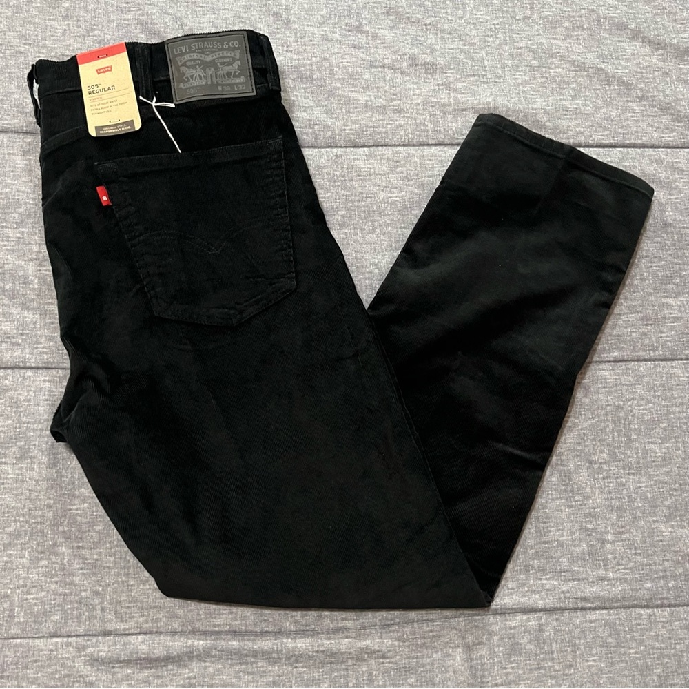 Levi’s 505 Regular Fit Corduroy Pants - Black (2023) W38 L32